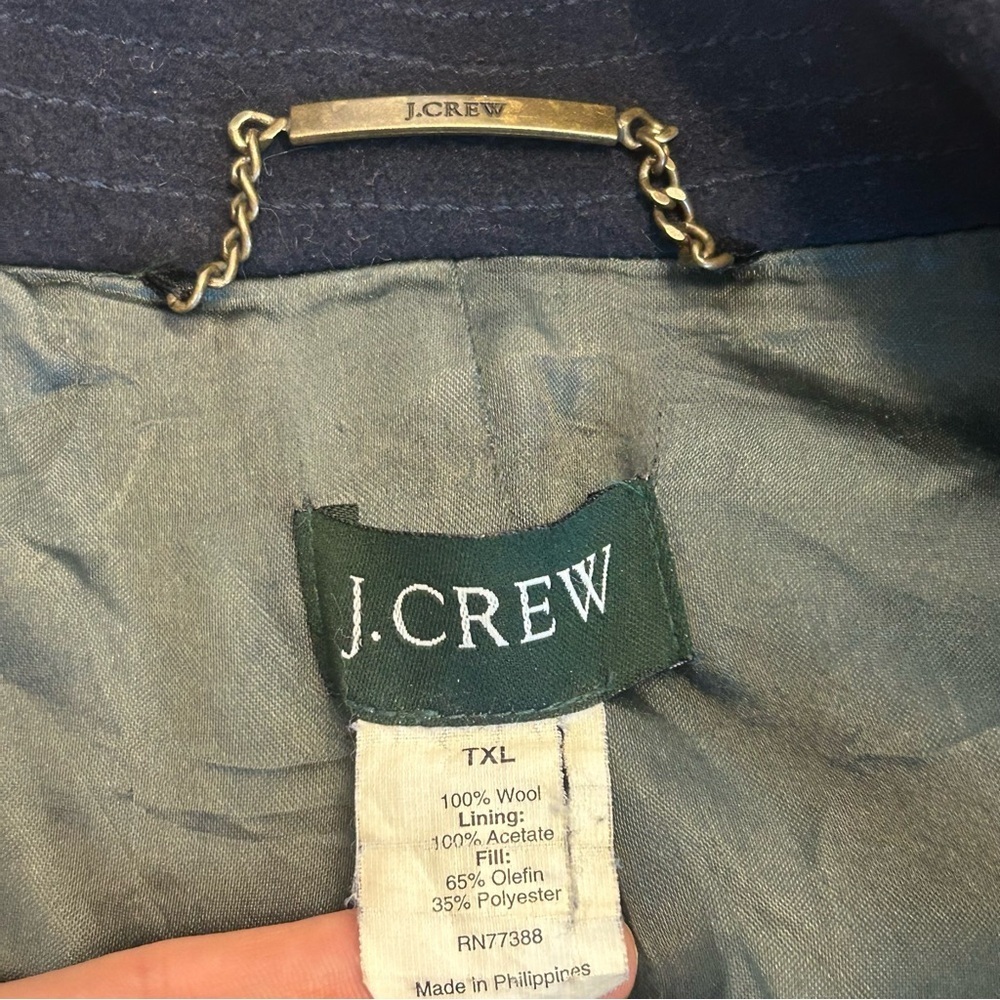 J.Crew Navy Blue Double Breasted Wool Peacoat Jacket Women’s TXL - Picture 9 of 14